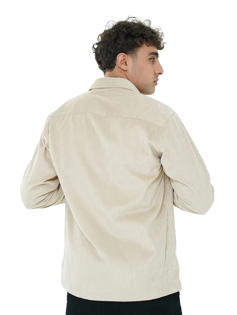 Surchemise en velours col chemise